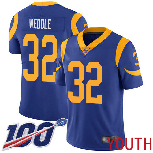 Los Angeles Rams Limited Royal Blue Youth Eric Weddle Alternate Jersey NFL Football #32 100th Season Vapor Untouchable